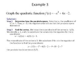 graphing quadratic functions y 2 ax bx c