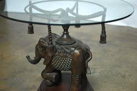 Bronze Elephant Pedestal Side Table At