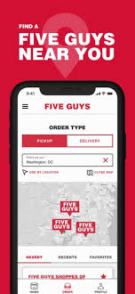 five guys burgers fries on the app
