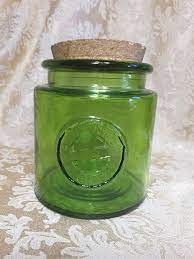 Recycled Large Green Glass Jar With