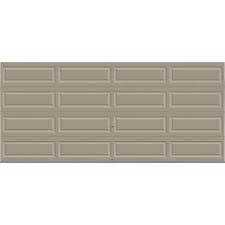 clopay clic collection 16 ft x 7 ft 18 4 r value intellicore insulated solid sandtone garage door 111135