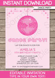 dance party invitations template