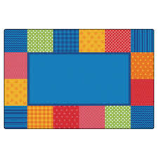 pattern blocks primary colors rug 6 x 9