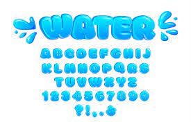 water bubble font glossy bubbly