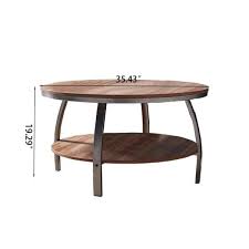 Walnut Round Mdf Wood Top Coffee Table