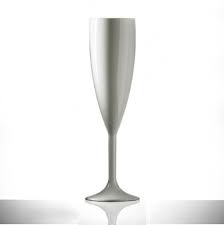 Premium White Plastic Champagne Flutes