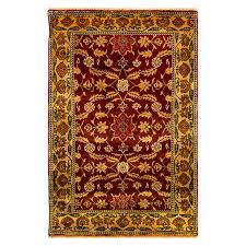 hand woven luxury wool red gold area
