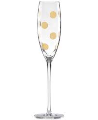 kate spade gold polka dots glass flute