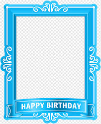 blue border birthday cake happy