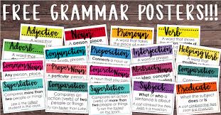 free classroom grammar posters