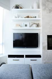 Floating Shelves Over Wall Mount Tv