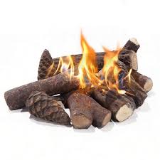 9 Pcs Fake Gas Fireplace Logs Ceramic
