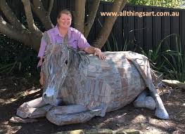 Kim Gibbs Corrugated Iron Sculptures Horses