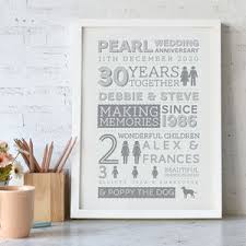 30th wedding pearl anniversary gifts