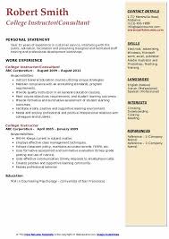 Why would anyone want to hire a fresh graduate? College Instructor Resume Samples Qwikresume