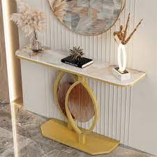 luxury marble console table gold frame