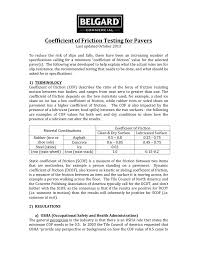 coefficient of friction testing for pavers