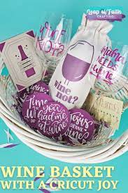 diy wine gift basket using a cricut joy