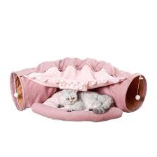 pet cats tunnel interactive play toy