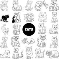 black and white cat vector art icons
