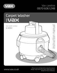 vax v 020u instruction manual manualzz