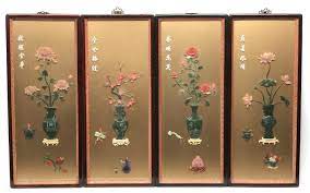 4pc Chinese Four Seasons Wall Art Panels