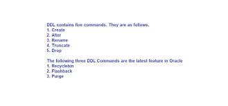 data definition age commands in