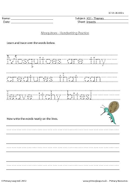Handwriting Practice Worksheet For Ks1 Pupils Trace Over