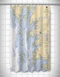 Md Va Chesapeake Bay Md Va Nautical Chart Shower Curtain