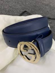 Gucci Dark Blue Leather Belt With Light Gold Hardware 80cm 100 Authentic Brand New 546386 Luxury Accessories Belts On Carousell