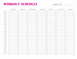 weekly workout schedule for men and