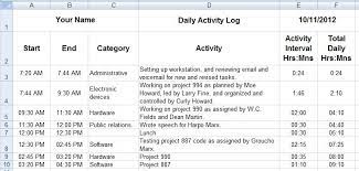 daily activity logs through ms excel