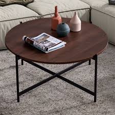 Modern Round Coffee Table Black Gold