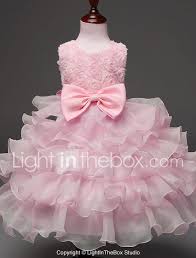 Ball Gown Knee Length Flower Girl Dress Organza Jewel With