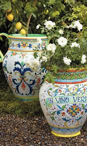 italian inspired painted planters