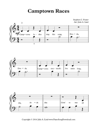 Exercises such as scales and broken chords are vital. Camptown Races Free Beginner Piano Sheet Music