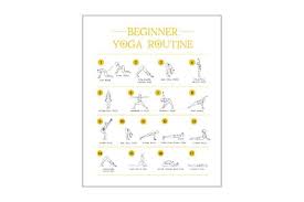beginner yoga routine poster chart svg