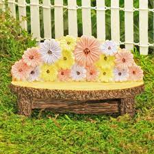 Pretty Flower Garden Bench Miniature