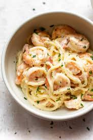The garlicky shrimp and lemon wine sauce are just to die for! Creamy Lemon Shrimp Pasta Salt Lavender