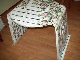 Hand Crafted Wood Table Bench Painted