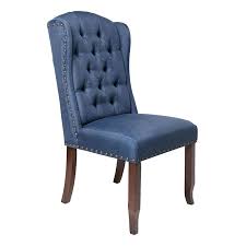 View our range of modern dining benches. Aahmad Blue Wing Back Tufted Upholstered Wood Dining Chair At Home