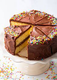 Gluten Free Birthday Cake Yellow Cake With Chocolate Buttercream  gambar png