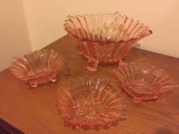 large decorative glass bowl 3 small