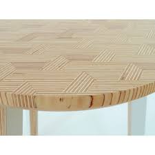 Zigzag Parquet Plywood Side Table