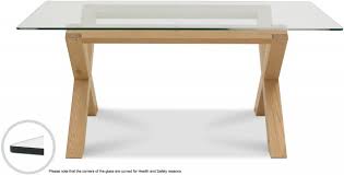 Turin Light Oak Glass Top Dining Table