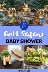 glamorous gold baby shower safari ideas