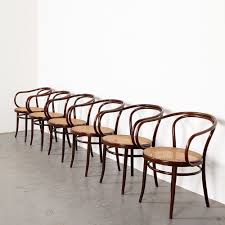 set of 6 cane bentwood dining chairs