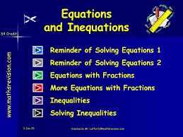 Ppt Equations And Inequations