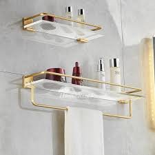 Modern Gold Bathroom Shelves Acrylic