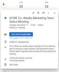 scheduling a google meet